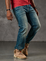 CD860 Herren Jeans – Straight Fit in Blaugrün und Braun