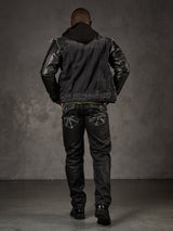 CD295 Herren bequeme Jeans im glänzenden Matt-Look in Straight Fit