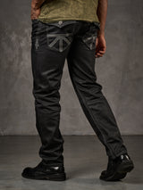 CD295 Herren bequeme Jeans im glänzenden Matt-Look in Straight Fit