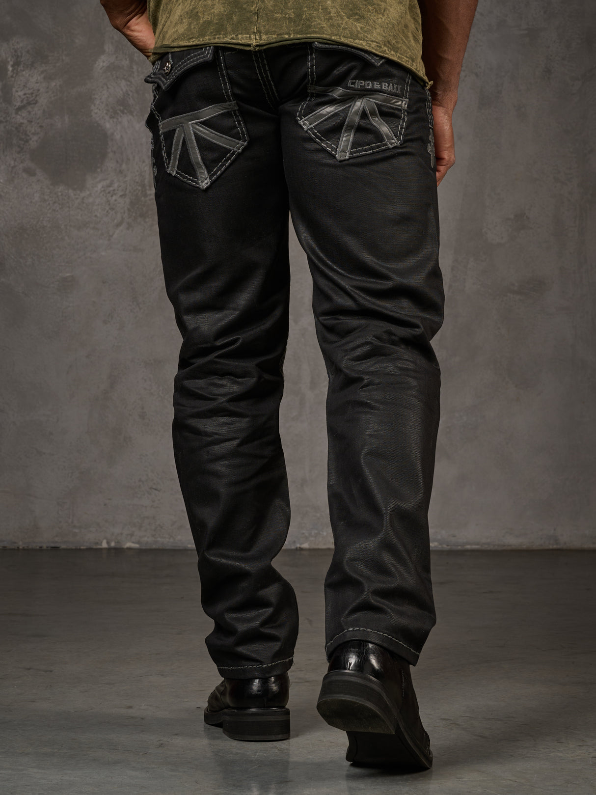 CD295 Herren bequeme Jeans im glänzenden Matt-Look in Straight Fit
