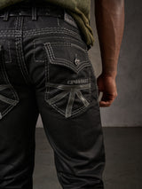 CD295 Herren bequeme Jeans im glänzenden Matt-Look in Straight Fit