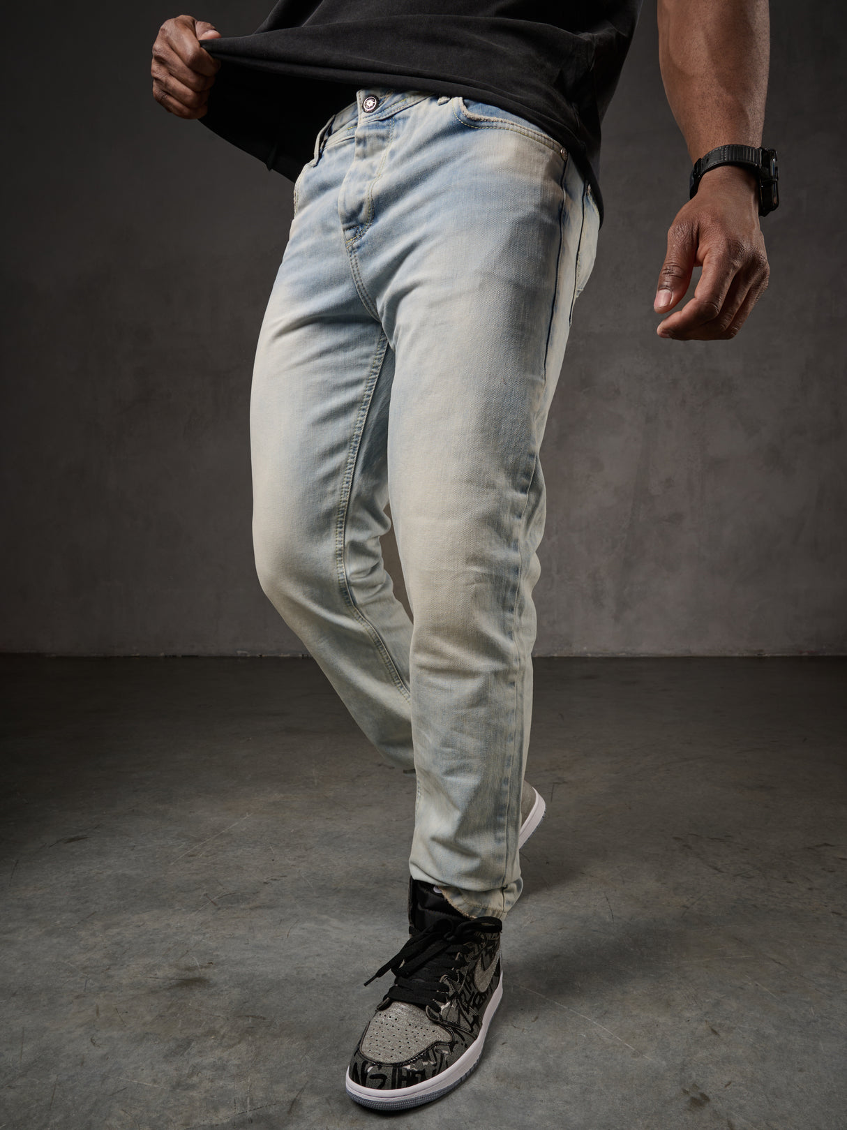 CD319X Herren bequeme Jeans in Straight Fit