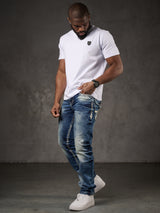 CD149 Herren bequeme Jeans im coolen Used-Look Straight Fit