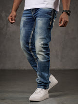 CD149 Herren bequeme Jeans im coolen Used-Look Straight Fit