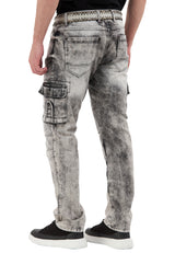 CD679 bequeme Jeans in trendiger Used-Optik