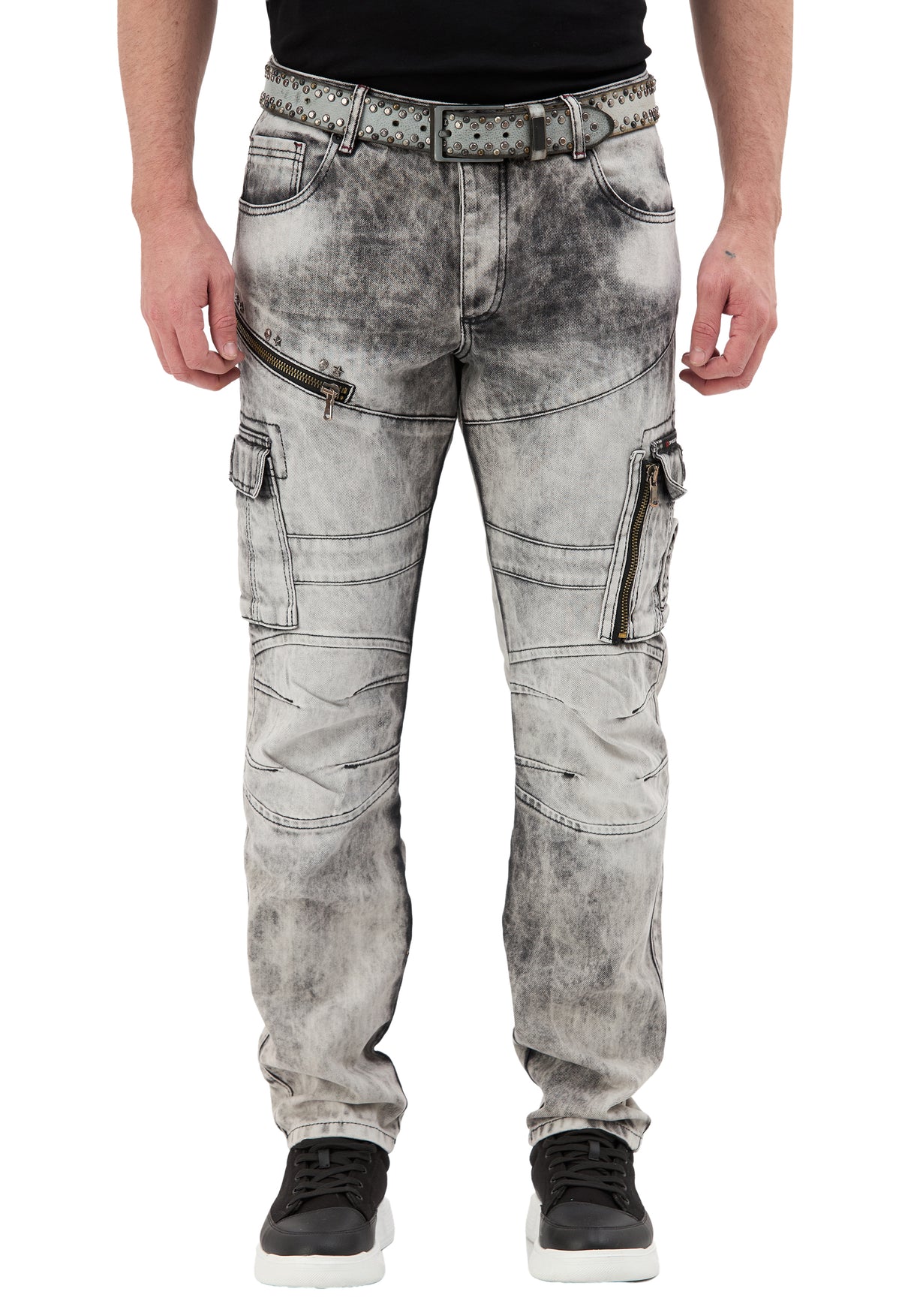 CD679 bequeme Jeans in trendiger Used-Optik