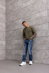 CD844 Straight Fit Jeans mit Reißverschluss