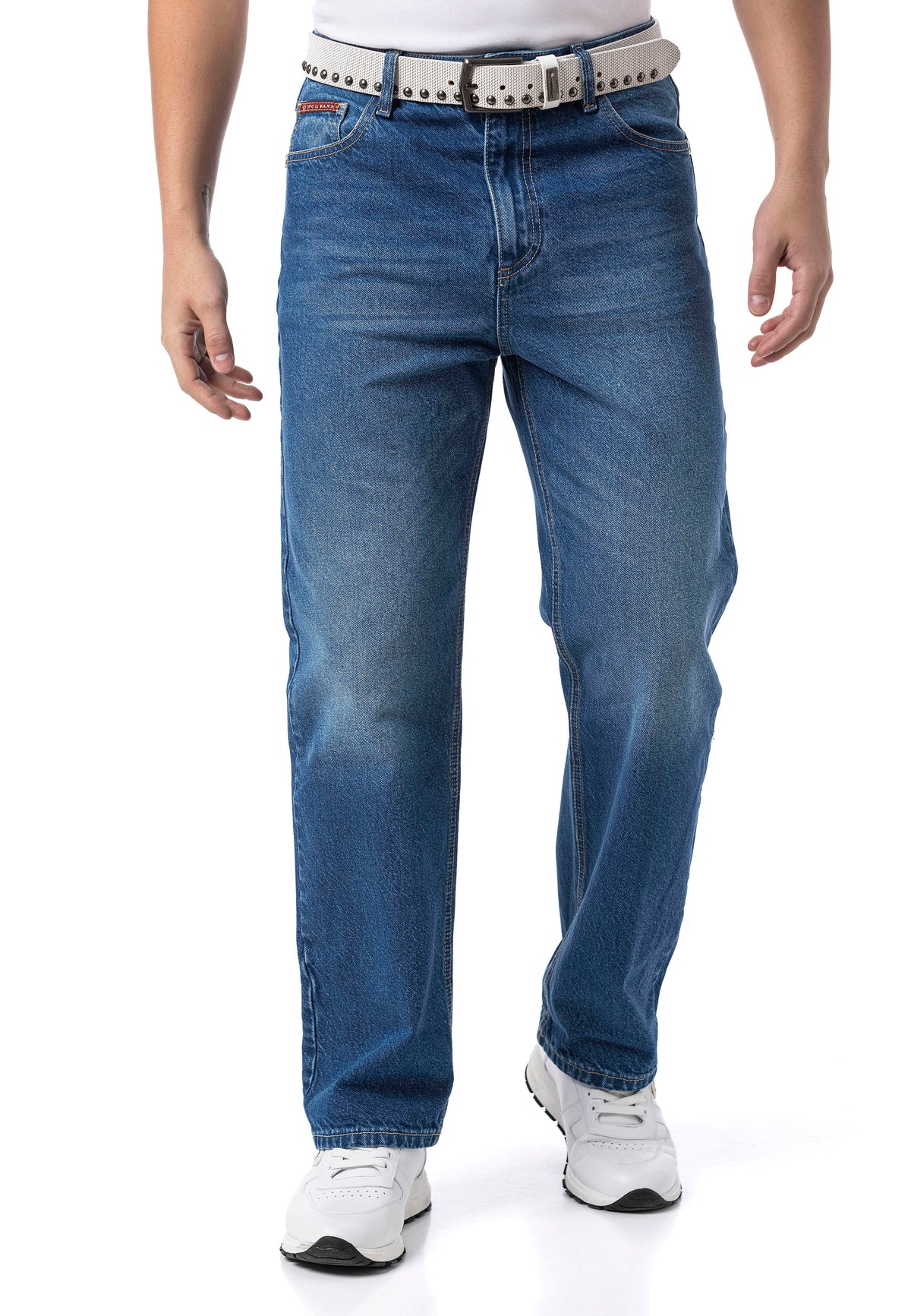 CD903 Baggy Fit Jeans mit Zipper