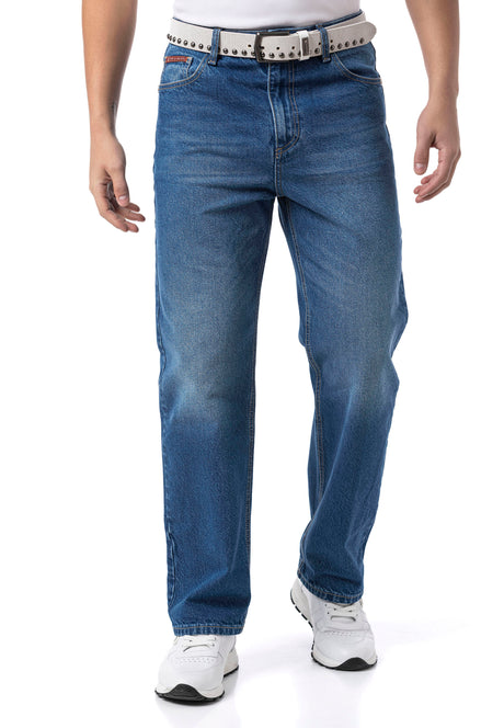 CD903 Baggy Fit Jeans mit Zipper