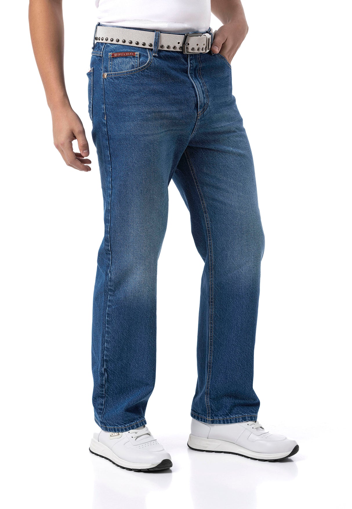 CD903 Baggy Fit Jeans mit Zipper