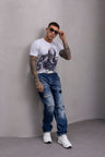  CD907 – Jeans Baggy Fit para Hombre en Azul