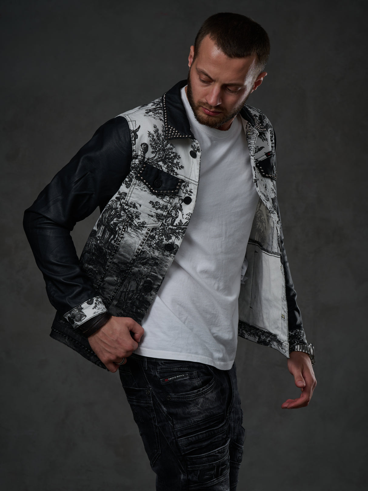CJ252 Veste noire pour homme