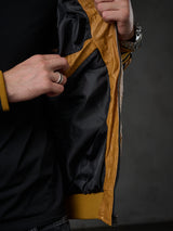 CJ284 men's synthetic leather jacket hooded in a cool look