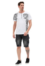 CK189 Herren Capri Shorts mit lässigem Rippenmuster