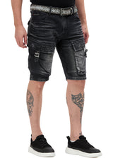 CK189 Herren Capri Shorts mit lässigem Rippenmuster