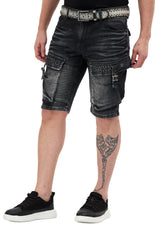 CK189 Herren Capri Shorts mit lässigem Rippenmuster