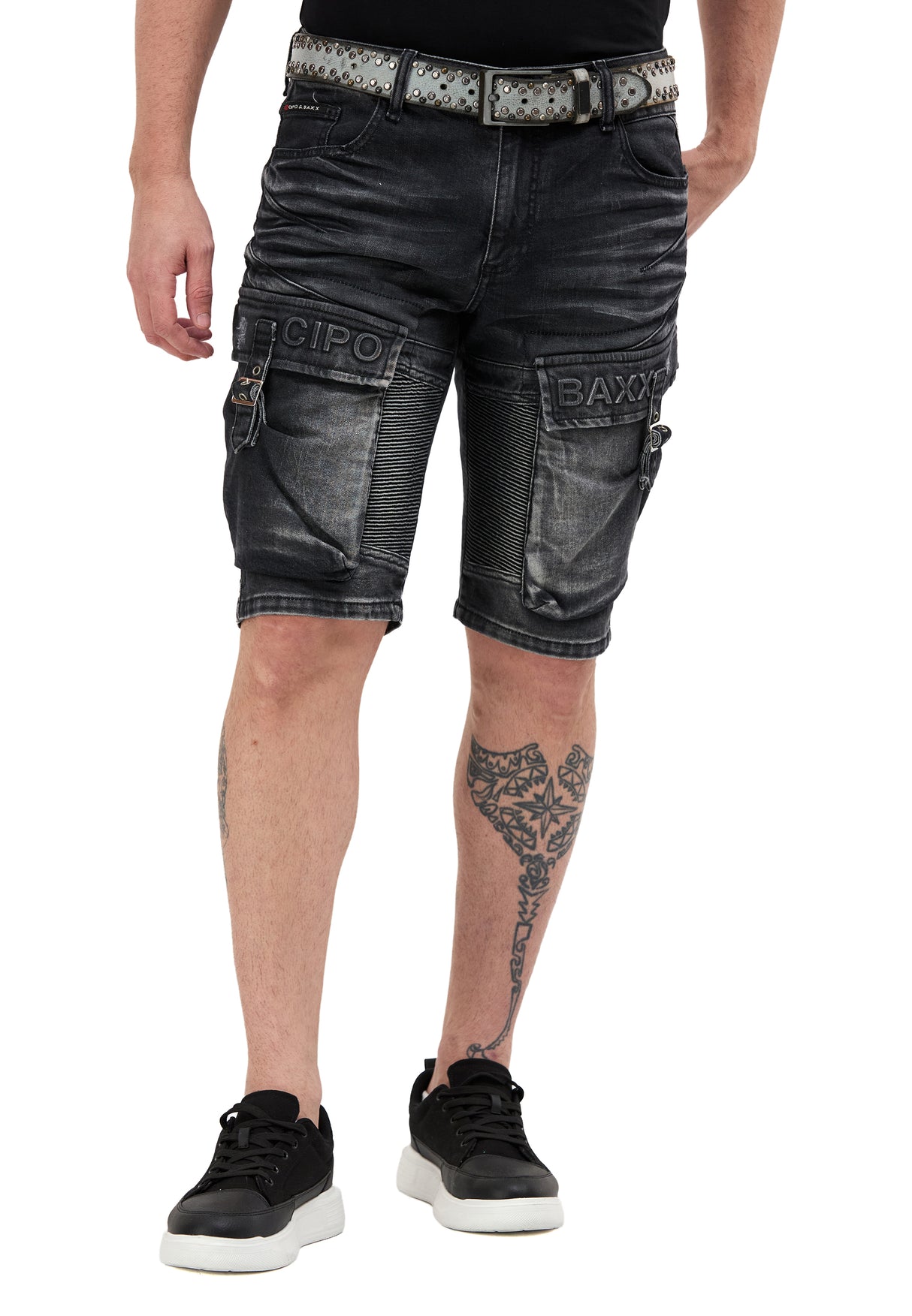 CK189 Herren Capri Shorts mit lässigem Rippenmuster