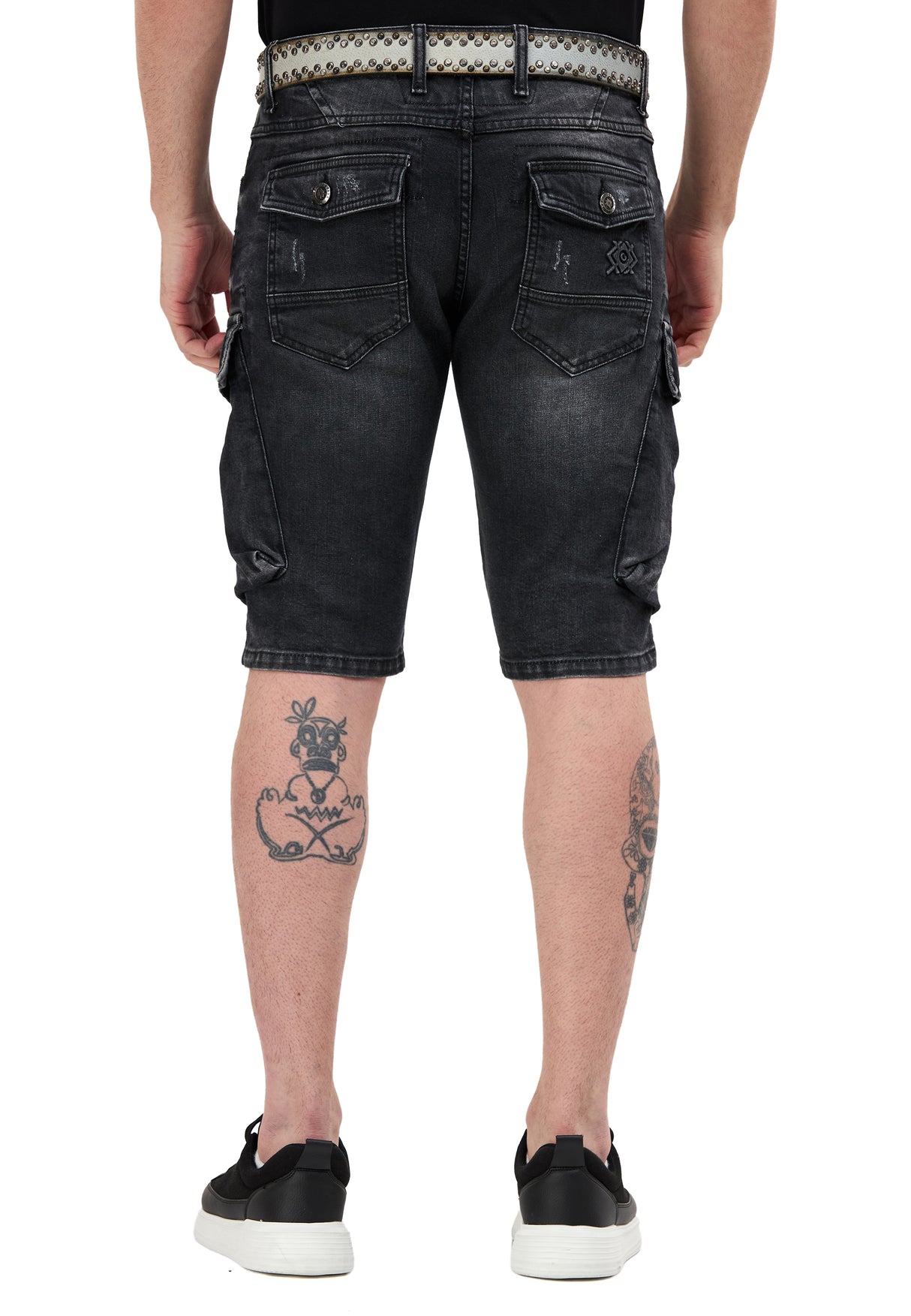 CK189 Herren Capri Shorts mit lässigem Rippenmuster