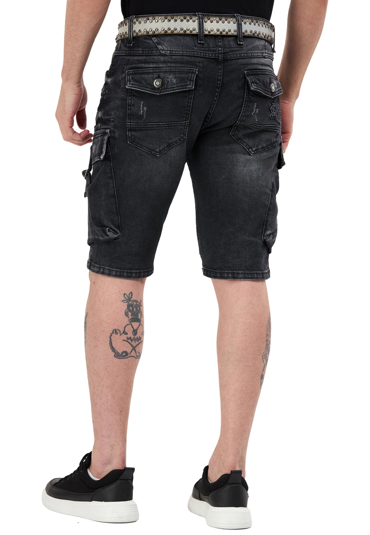 CK189 Herren Capri Shorts mit lässigem Rippenmuster
