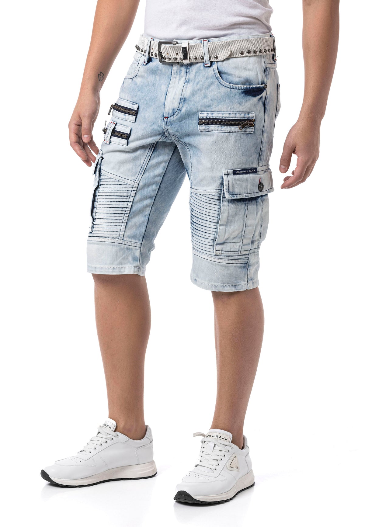 CK295 Uomini Jeans shorts con tasche cargo
