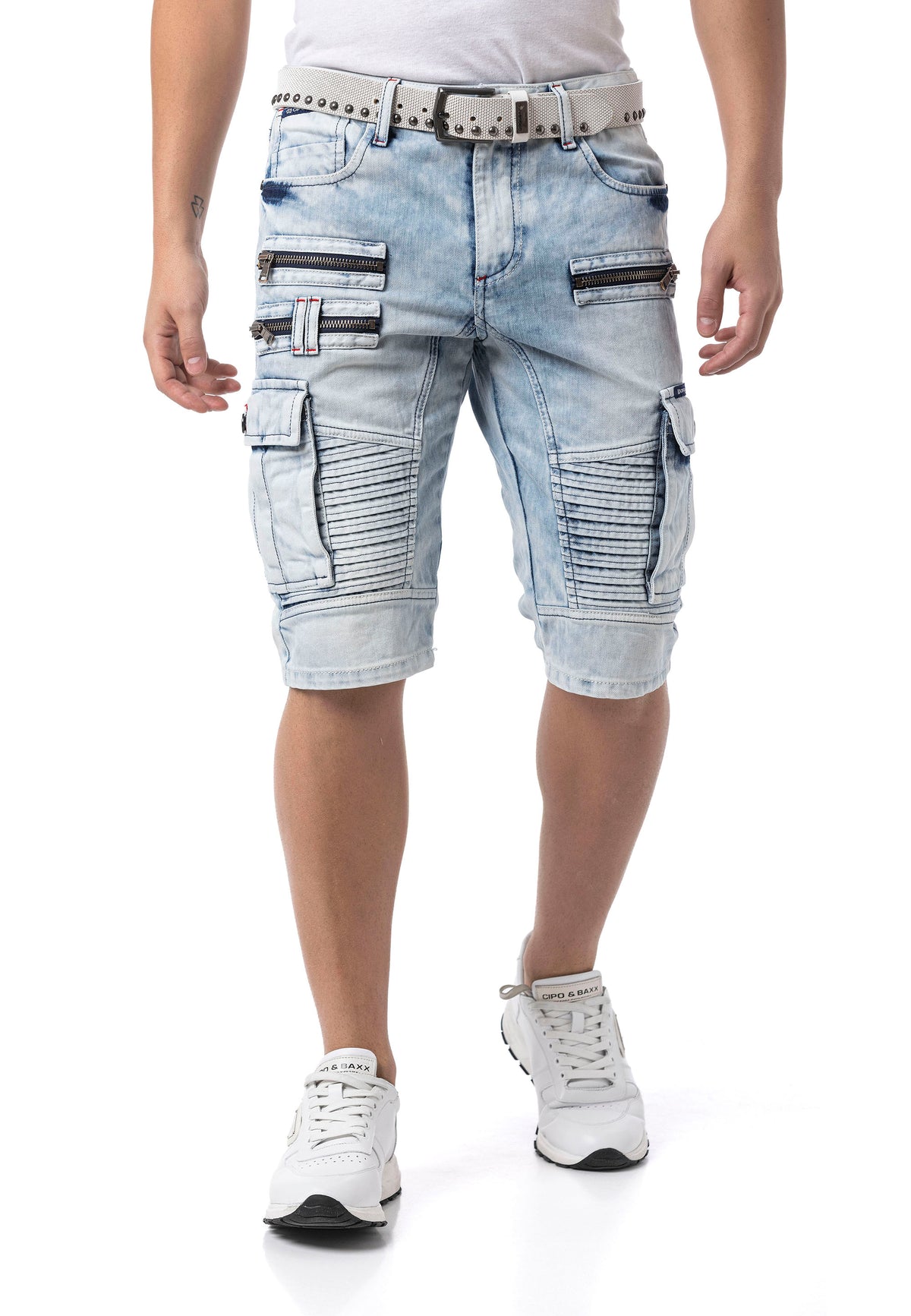 CK295 Uomini Jeans shorts con tasche cargo