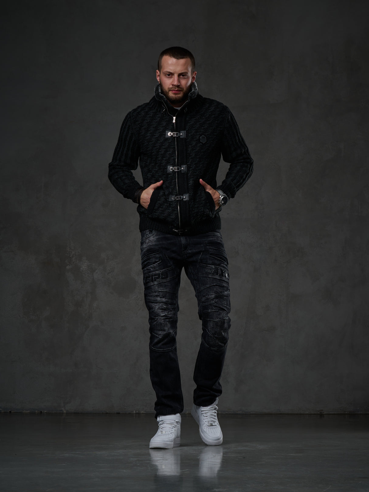 CP213 sweter męski rozpinany 
