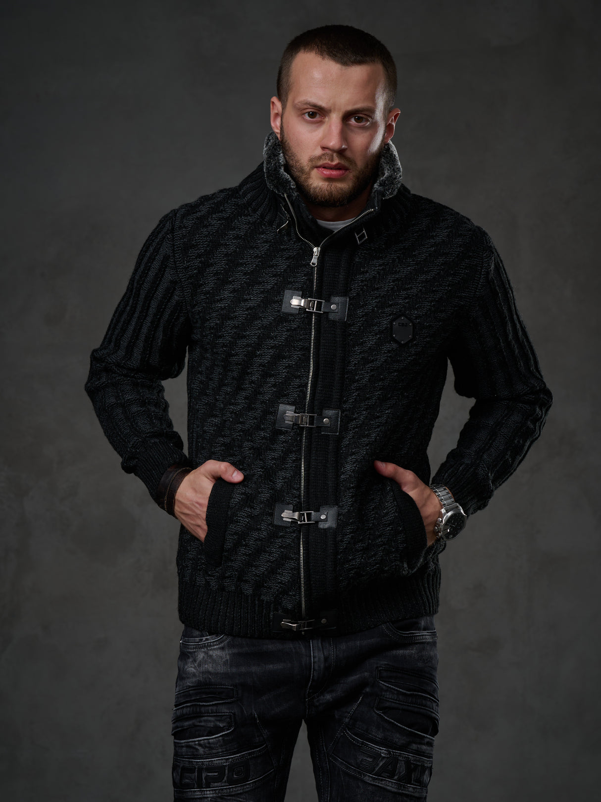 CP213 sweter męski rozpinany 