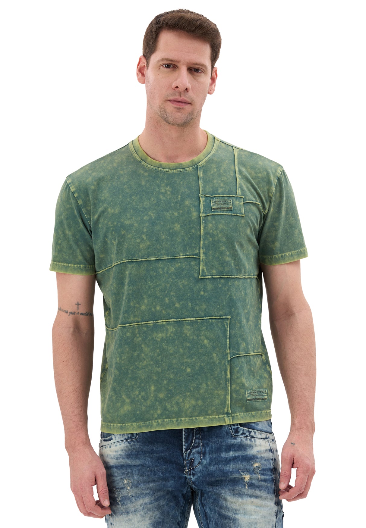 CT853 – Cipo & Baxx Herren T‑Shirt – Relax Fit Patch‑Design