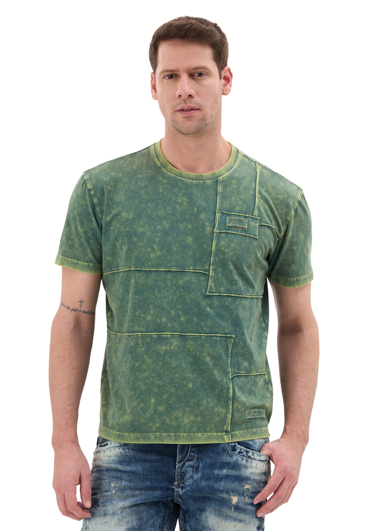 CT853 – Cipo & Baxx Herren T‑Shirt – Relax Fit Patch‑Design