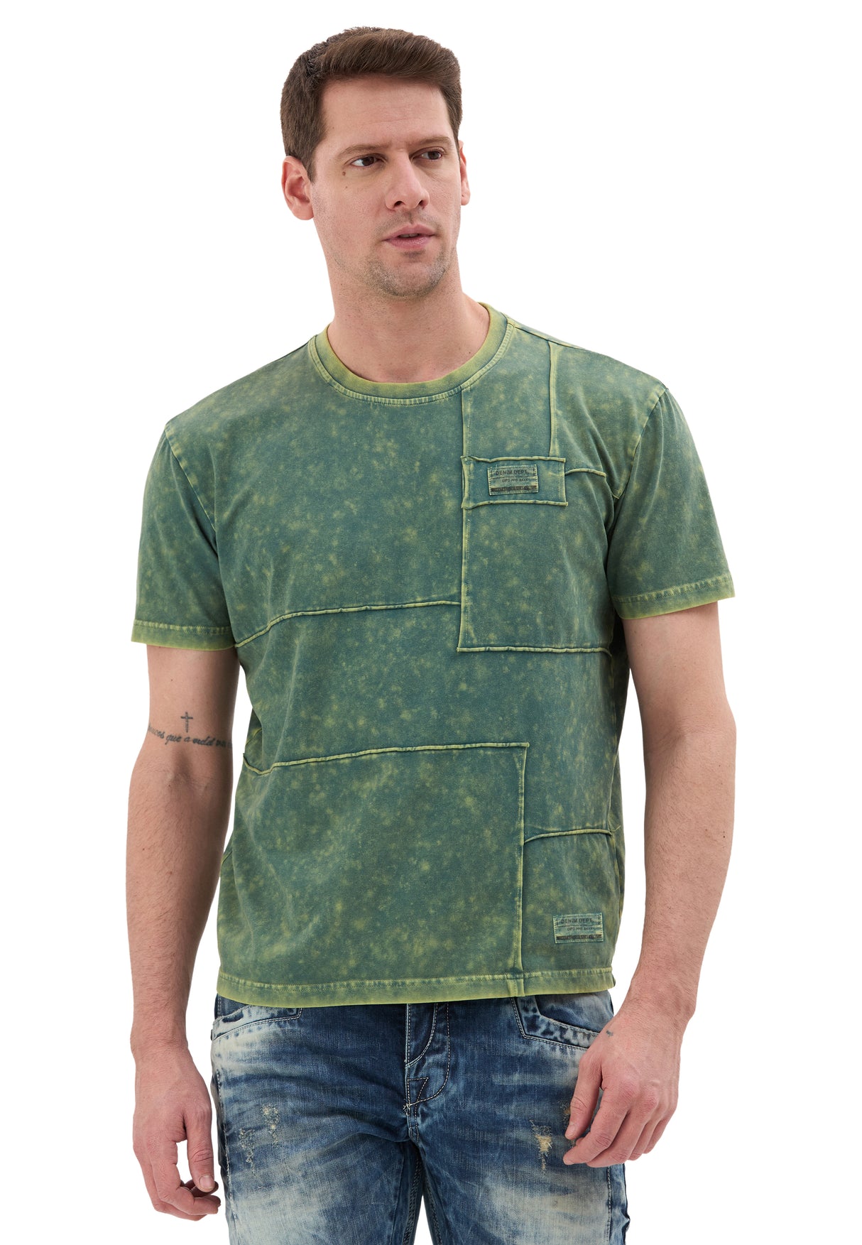 CT853 – Cipo & Baxx Herren T‑Shirt – Relax Fit Patch‑Design