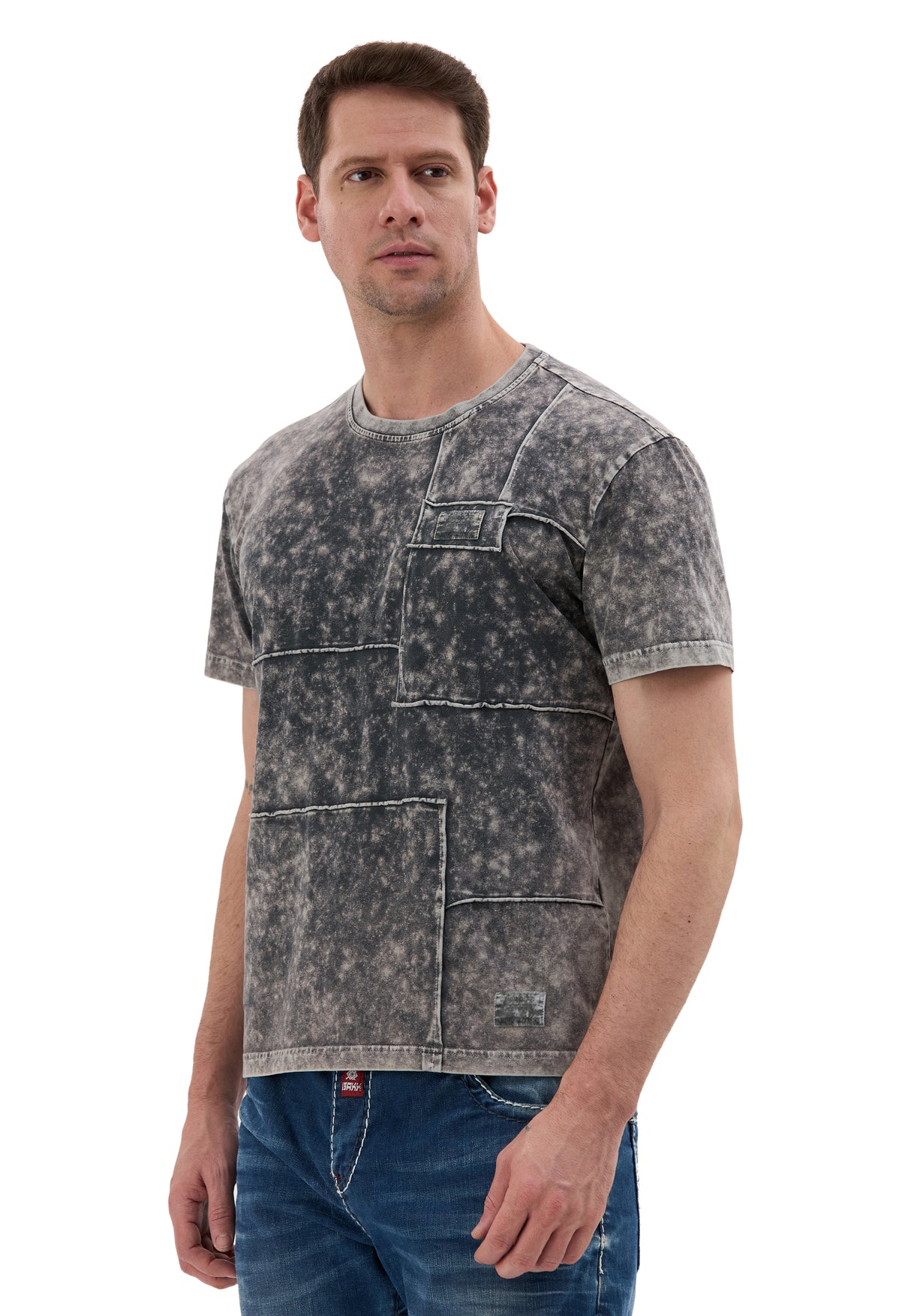 CT853 – Cipo & Baxx Herren T‑Shirt – Relax Fit Patch‑Design