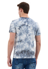 CT864 Camiseta de Hombre – Estilo Tie‑Dye Azul y Blanco