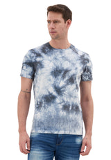 CT864 Camiseta de Hombre – Estilo Tie‑Dye Azul y Blanco
