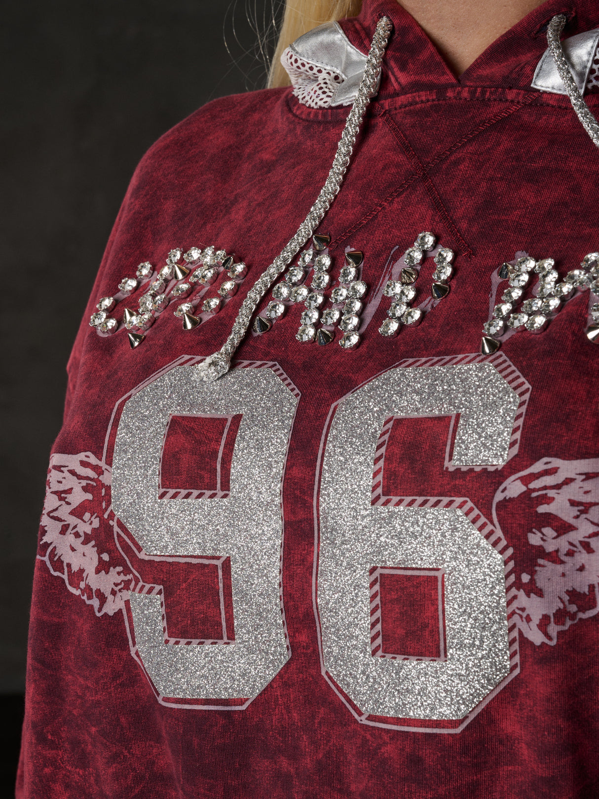 WL207 Damen Kapuzensweatshirt im sportlichen College-Look