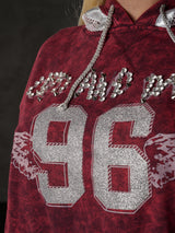 WL207 Damen Kapuzensweatshirt im sportlichen College-Look