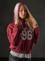 WL207 Damen Kapuzensweatshirt im sportlichen College-Look