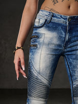 WD361 women Slim-Fit jeans with fashionable acid-wash details in Skinny-Fit