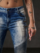 WD361 women Slim-Fit jeans with fashionable acid-wash details in Skinny-Fit