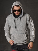 CL597 Heren Hoodie Sweatshirt met Mouwprint en Buikzak