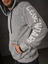 CL597 Heren Hoodie Sweatshirt met Mouwprint en Buikzak