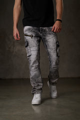 CD679 bequeme Jeans in trendiger Used-Optik