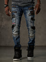 CD586 Herren bequeme Jeans mit auffälligen Applikationen