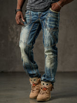 CD535 Herren bequeme Jeans mit modernen Ziernähten