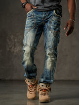 CD535 Herren bequeme Jeans mit modernen Ziernähten