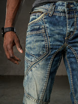 CD535 Herren bequeme Jeans mit modernen Ziernähten