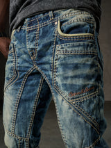 CD535 Herren bequeme Jeans mit modernen Ziernähten