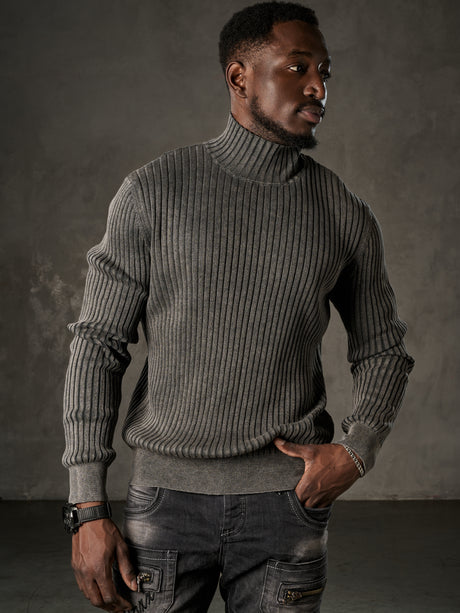 CP288 Men turtleneck sweater made of cotton – ribbed comfort with stylish silhouette