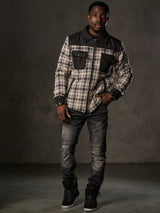 CL548 Veste pour homme avec motif à carreaux stylé