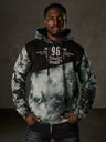 CL593 Herren Hoodie Sweatshirt – Schwarz-Blauer Kapuzenpullover mit Kontraststreifen & Fronttasche | Sportlicher Streetwear-Look für Alltag & Freizeit