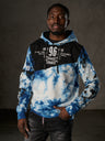 CL593 Herren Hoodie Sweatshirt – Schwarz-Blauer Kapuzenpullover mit Kontraststreifen & Fronttasche | Sportlicher Streetwear-Look für Alltag & Freizeit